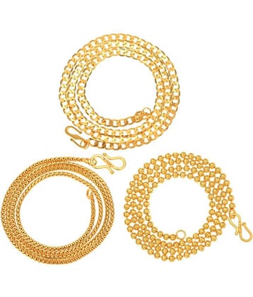 AanyaCentric Combo of 3 Gold Plated 22inches Long Fashion Chain