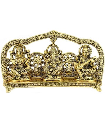 Vedic Vaani Lakshmi Ganesha Saraswati Brass Idol