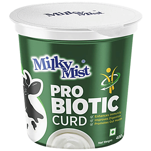 Milky Mist Probiotic Curd - Great Source Of Calcium, Enhances Immunity, Aids In Digestion, 400 g Cup