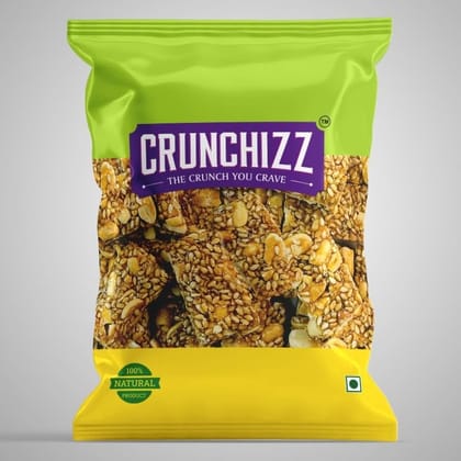 Crunchizz SESAME CANDY (CHIKKI) I (White Sesame Seed Based) I 150 Grams I Pack Of One
