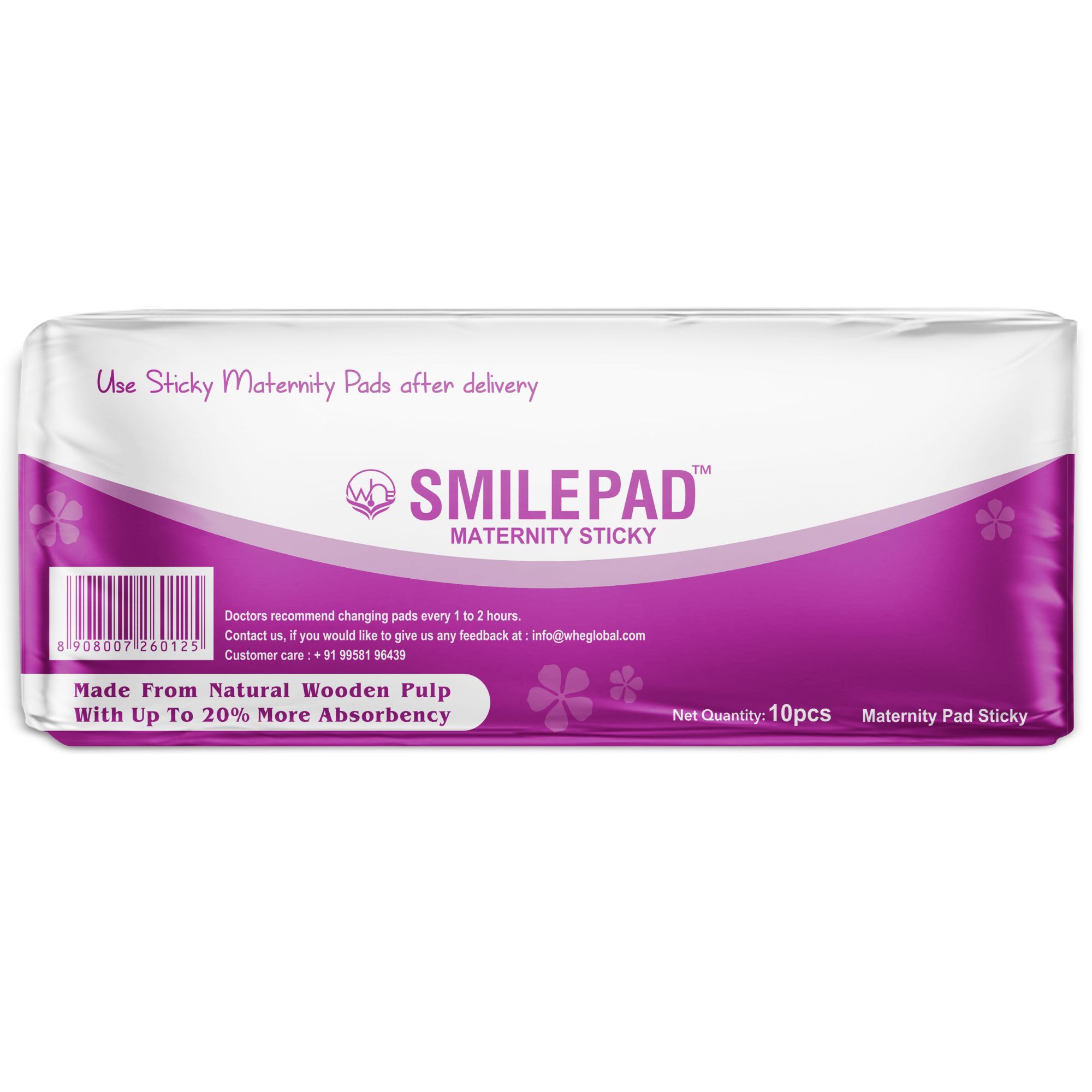Smilepad Sticky Maternity Pads for Women Post Pregnancy, Up to 100% Rash Free, Pack of 10 Delivery Pads - Perfect for Heavy Postpartum Bleeding