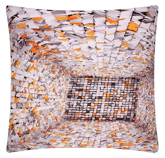 KOKO Decorative Home Ivory Rust Abstract 3D Print Cushion Cover 16x16 Inches (40x40 cm) Zippered Square Pillow Covers for Sofa, Chair, Bed (Set of 5)