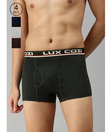 Pack of 4 Lux Cozi - Multicolor Cotton Blend Men's Trunks
