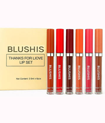 BLUSHIS Multi Matte Long Lasting Liquid Lipstick ( Pack of 6 )