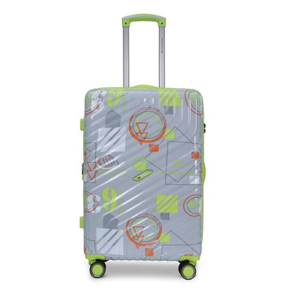 AMERICAN TRAVELLER Urban SF Trolley Bags Single Medium Size | Durable Polycarbonate Hard Shell | TSA-Type Lock | 360 degree Disc Spinner Wheels | Expandable Suitcase for Travel (28, Grey)
