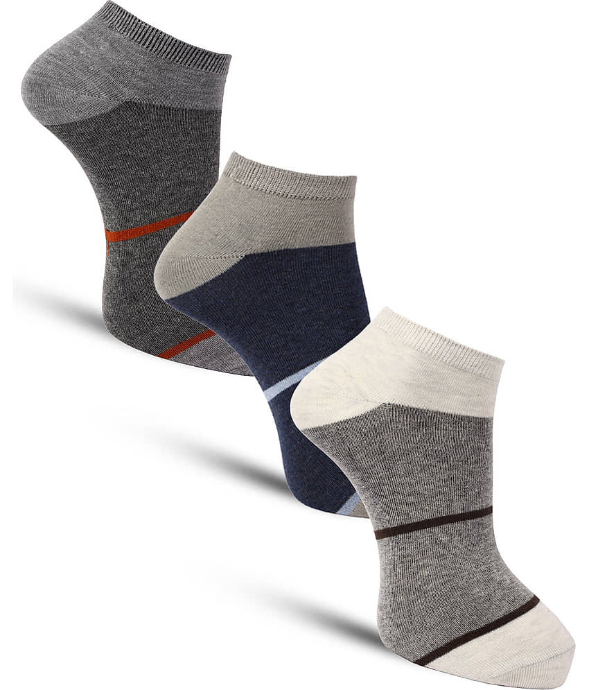 Dollar - Cotton Men's Striped Multicolor Ankle Length Socks ( Pack of 3 )