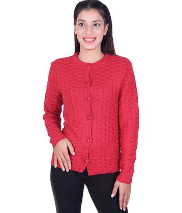 Ogarti Woollen Red Buttoned Cardigans
