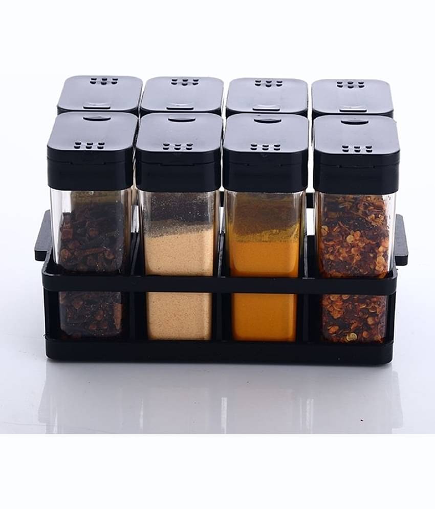 Analog Kitchenware Masala/Condiment Plastic Black Spice Container ( Set of 1 )