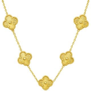 KIMTI Anti Tarnish Golden Flower Necklace