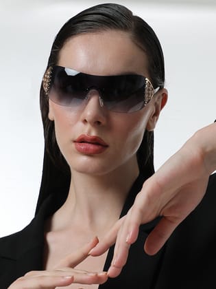 The Bling Wrap Sunglasses - Onyx Black-Sunglass