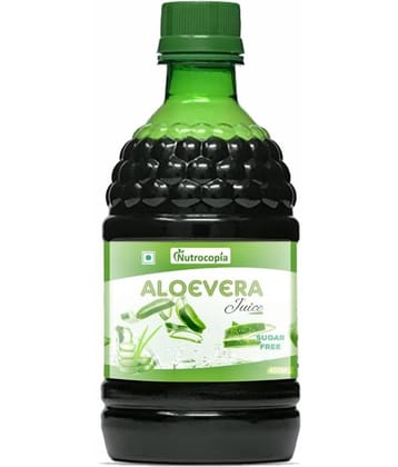 NUTROCOPIA Aloe Vera Juice | For Glowing Skin & Healthy Hair | Organic & Natural Juice Made With Cold Pressed Aloe Vera 400 ML