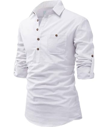 TrendiVastra Pink Cotton Blend Men's Shirt Style Kurta ( Pack of 1 )