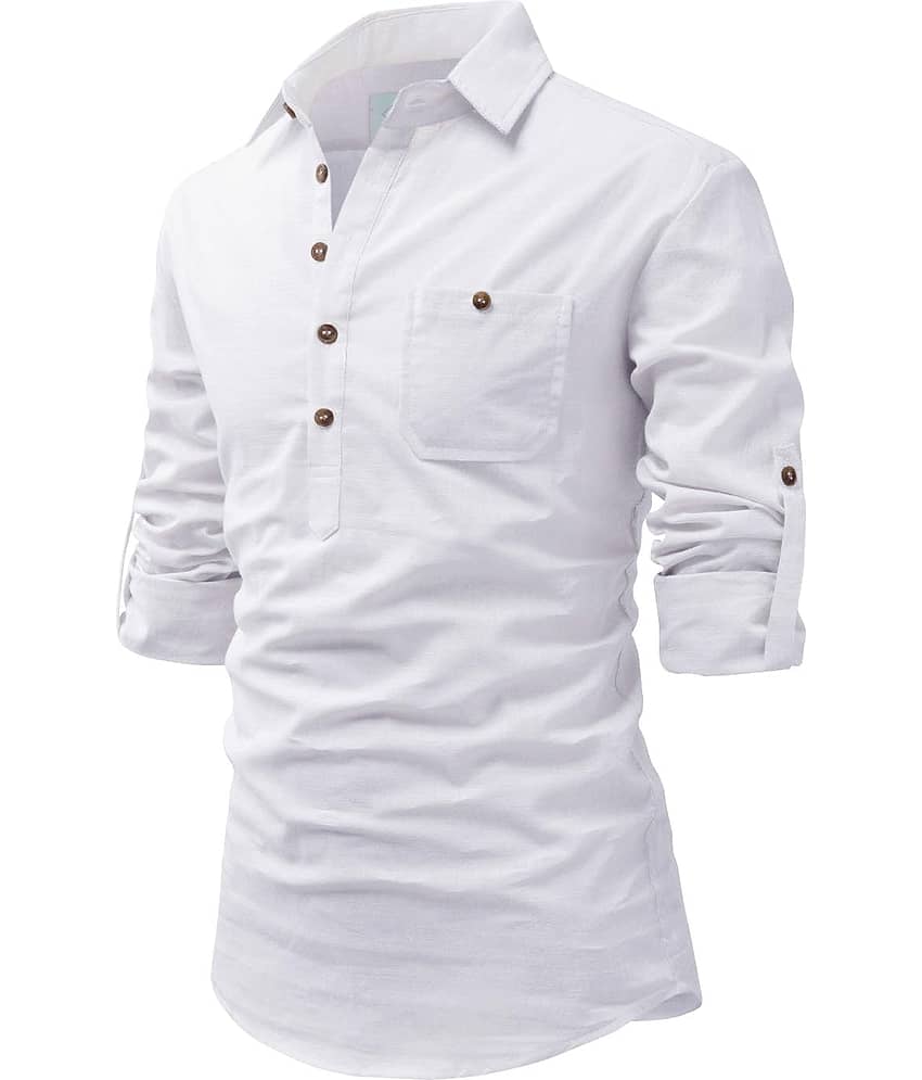 TrendiVastra Pink Cotton Blend Men's Shirt Style Kurta ( Pack of 1 )