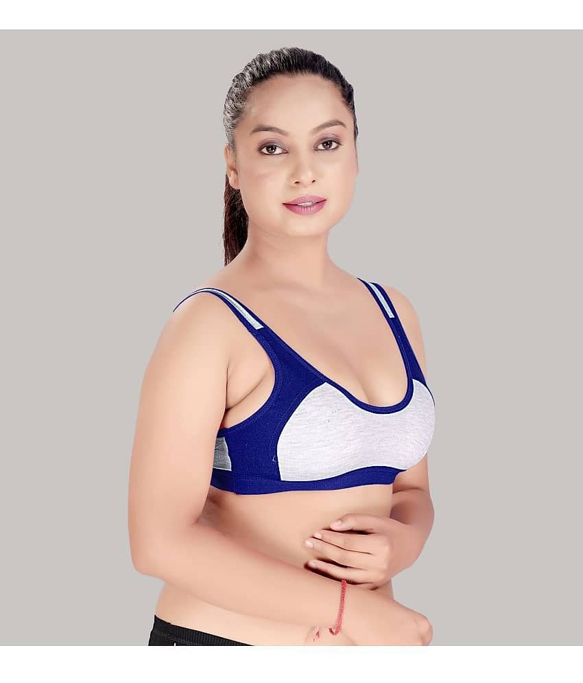 HAYA Cotton Non Padded Women's Everyday Bra ( Blue )