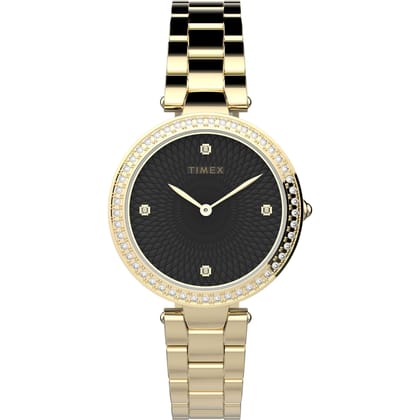 Timex Black Dial Analog Women Watch - TW2V24400-Black