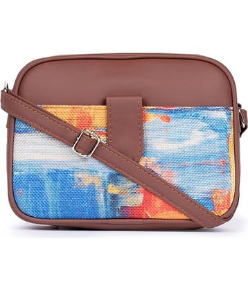 Zouk Sling Bag Jute Set of 1 ( Multicolor )