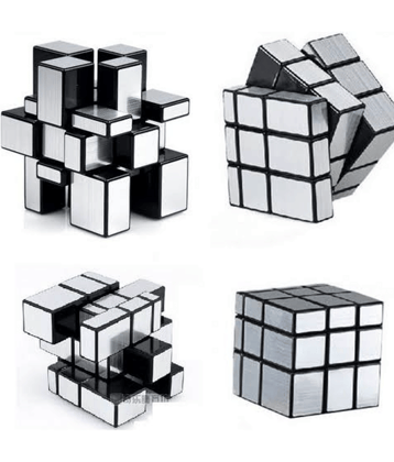 Toy Cloud 3x3 Silver Mirror Magic Cube High Speed Sticker less Brainteaser Stress buster Anti-Anxiety Cube for Kids & Adults