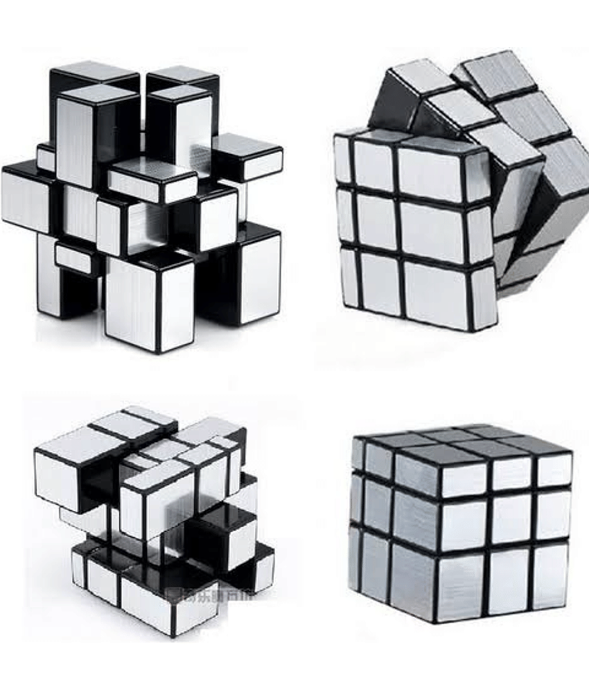 Toy Cloud 3x3 Silver Mirror Magic Cube High Speed Sticker less Brainteaser Stress buster Anti-Anxiety Cube for Kids & Adults