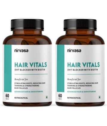 Nirvasa Hair Vitals Biotin Tablets,Hair Supplement With Beta,Sitosterol 60 Tablets(Pack Of 2)
