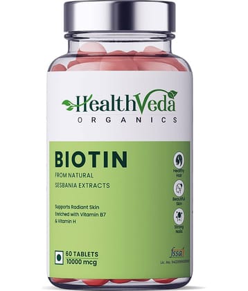 Health Veda Organics Biotin For Healthy Hair, Skin & Nails, 60 Veg Tablets