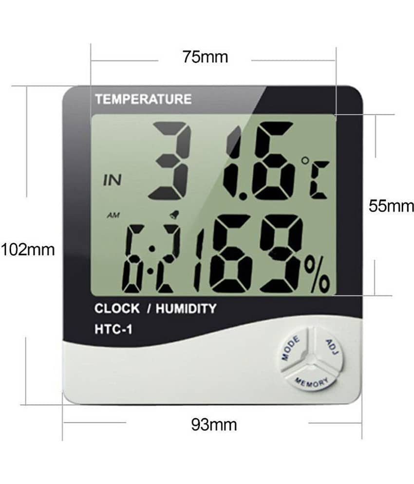 BD Temperature, Humidity, Time Display Meter with Alarm Clock, Wall Mount or Table Top