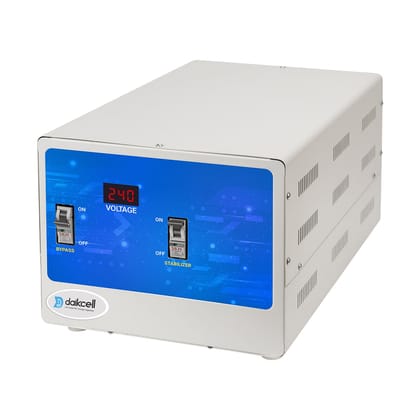 Daikcell 15 KVA Copper 130V-300V Heavy Duty Mainline Voltage Stabilizer for Home - 12000W- 5 Year Warrenty - DSR020 - Grey