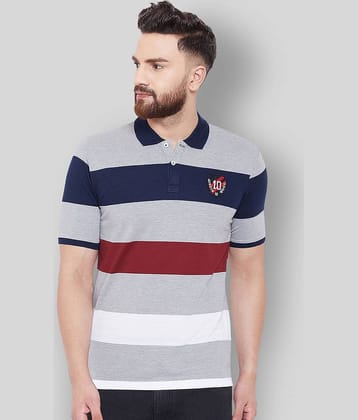 AUSTIN WOOD Pack of 1 Cotton Blend Regular Fit Striped Half Sleeves Men's Polo T Shirt ( Multicolor )
