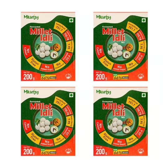 Milletsy Millet Idli Instant Mix Pack of 4 | 200 g each