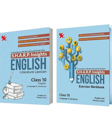 S.H.A.R.P. Insights-CBSE Class 10 English Lang. & Lit. Lexicon & Workbook(Set of 2) by Mugdha Jain(BITS Pilani, IIM-A) & Maanya Gupta(IIM-A) 2025-26