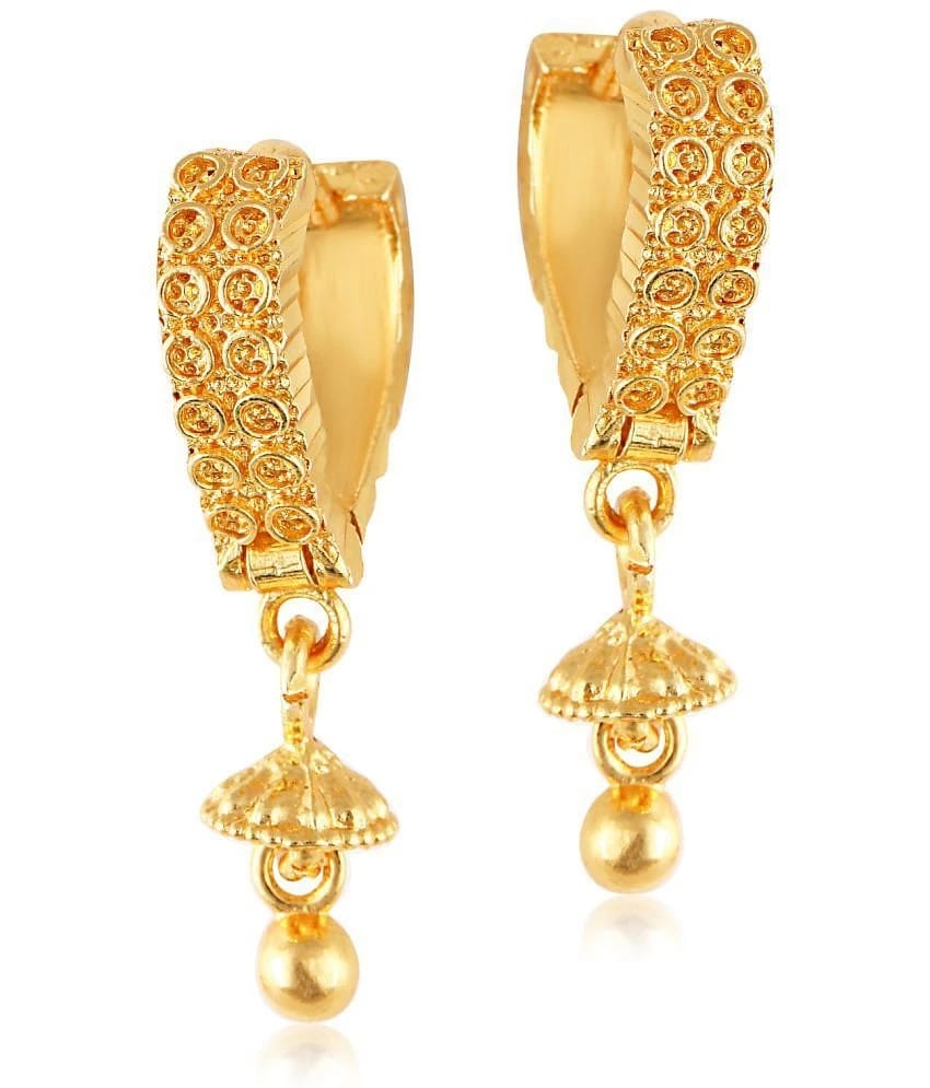 VIVASTRI Golden Bali Earrings ( Pack of 1 ) - Golden
