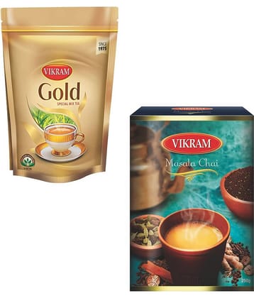 Vikram Goldmix 1Kg + Masala Tea 250g Assam Tea Powder Tea 1250 gm Pack of 2