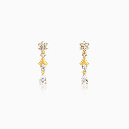 Golden Glinting Joy Zircon Earrings