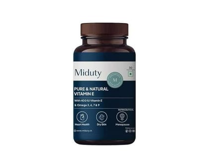 Miduty Pure & Natural Vitamin E,  30 softgels
