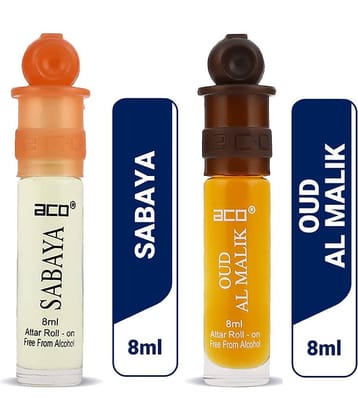 aco perfumes Sabaya  & oud al malik  Concentrated  Attar Roll On 8ml COMBO SET