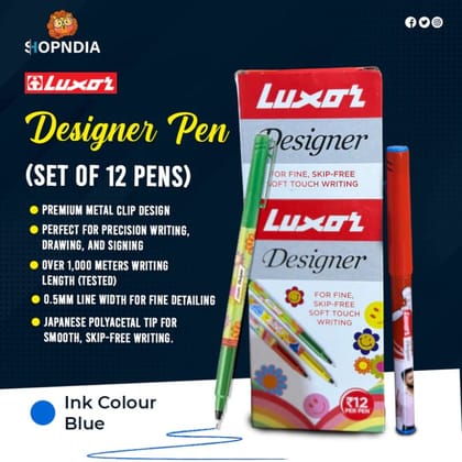 Luxar Designer Pens - Pack of 12