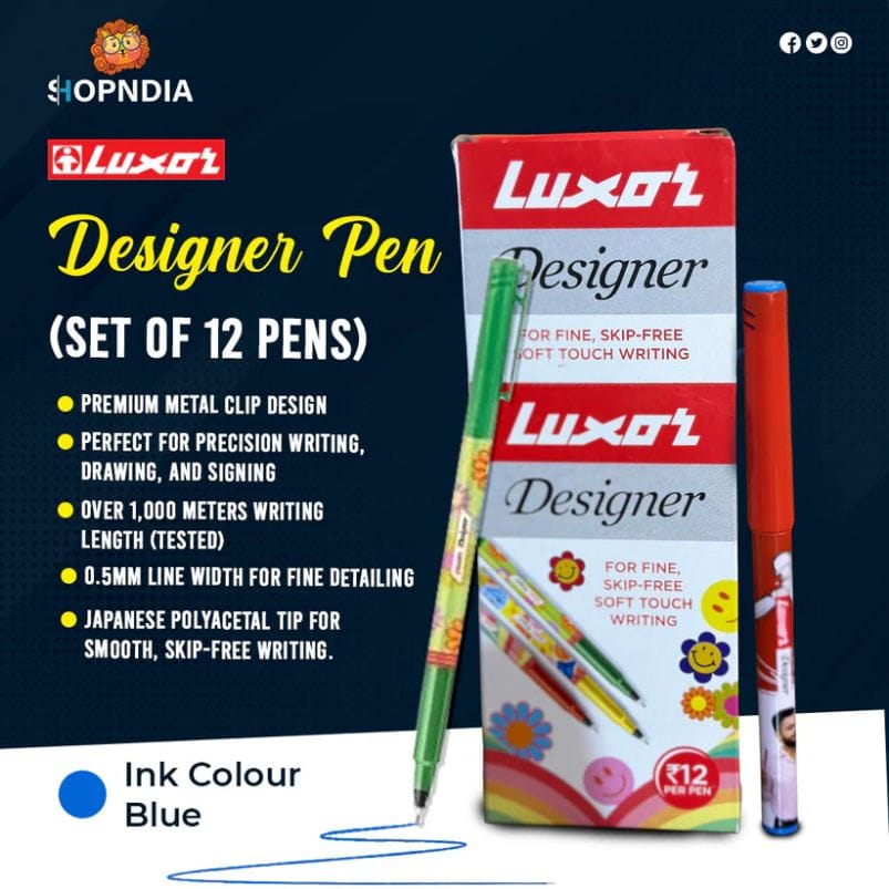 Luxar Designer Pens - Pack of 12