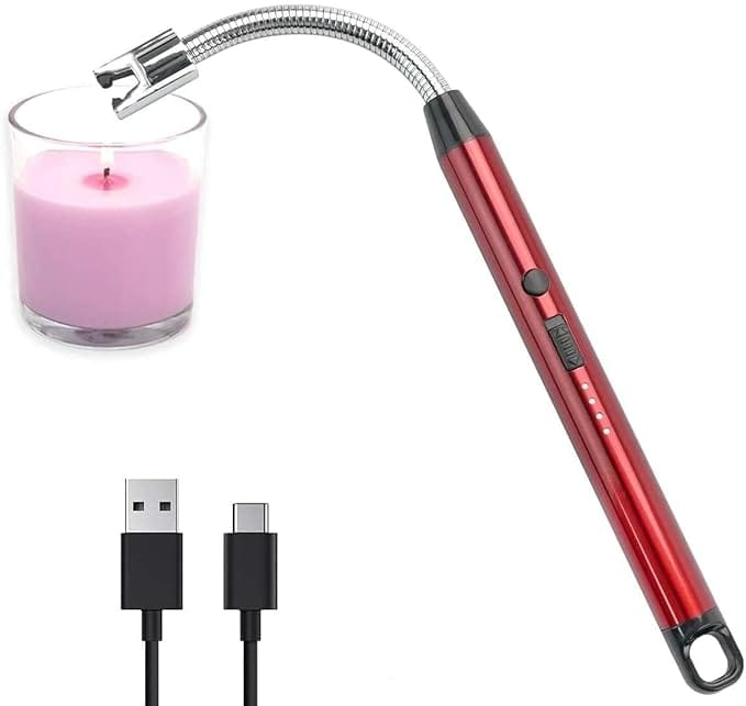 USB Flexible Rechargeable Electric Lighter for Kitchen, Candle Lighter, USB Lighter, USB Lighter for Candles, Camping Lighter, Kitchen Gas Lighter E Candle Lighter (Multi Colour)