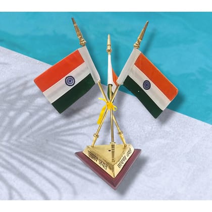 BRASS India National FLAG Memento Sculpture Home Office Desk Artwork Showpiece Rare (2948)