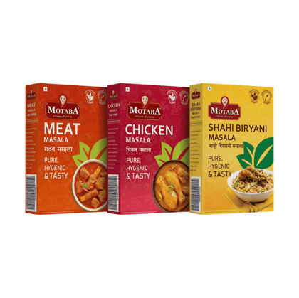 MOTABA Chicken Masala, Meat Masala & Sahi Biryani Masala Combo, 100 gm Each - Pack of 3