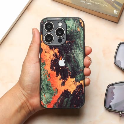 Green Golden elegance marble metal back case for Apple Iphone 14 Pro Max