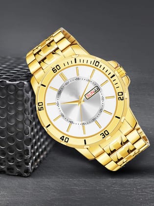 Silver Day-Date Function Casual Analog Watch for Men LR133