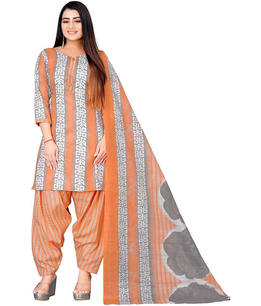 Rajnandini Unstitched Cotton Blend Printed Dress Material - Multicolor ( Pack of 1 )