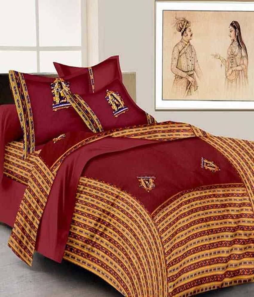 Uniqchoice Cotton Double Bedsheet ( Multi )