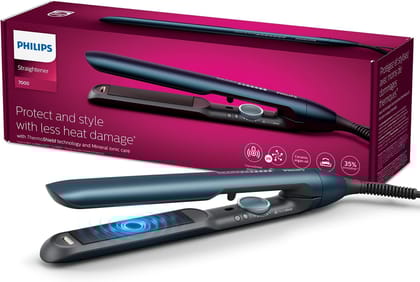 Philips BHS732/10 Hair Straightener Mineral ionic care to lower UV damage- Blue