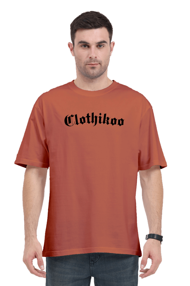 Clothikoo Classic Oversized T-Shirt (Coral Colour, 240 GSM)
