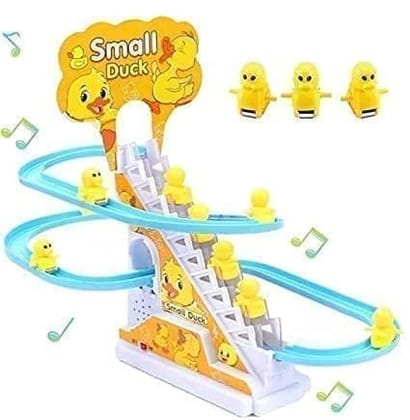 TOYTASTIC Duck Track Toys for Kids - Small Ducks Stair Climbing Toys for Kids, Escalator Toy with Lights and Music - 3 Duck Included (Duck Track)
