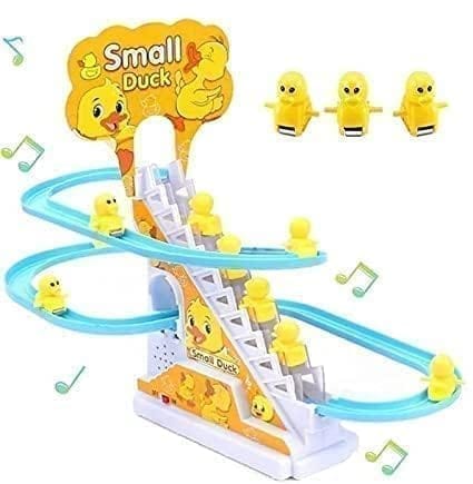 TOYTASTIC Duck Track Toys for Kids - Small Ducks Stair Climbing Toys for Kids, Escalator Toy with Lights and Music - 3 Duck Included (Duck Track)