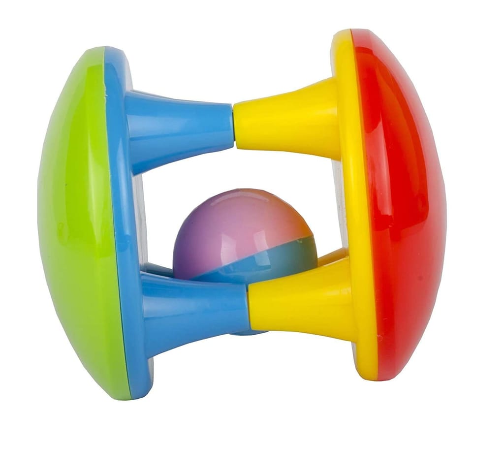 Nawani Damru Rattle for Safe for Kids, Multicolour Age 1 Year and Above,Size -7x7 cm