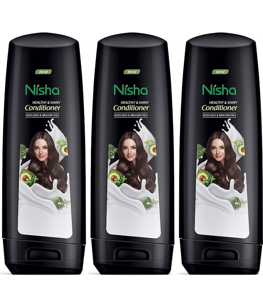 Nisha Hair Conditioner, Healthy & Shiny Conditioner with Avocado & Brahmi Oils for Strong Hair 80ml Pack of 3 (Bottle)