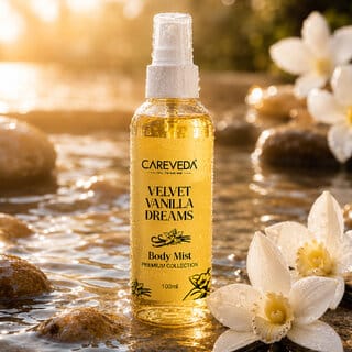 (Pack of 1) CareVeda Velvet Vanilla Body Mist for Women, Long-Lasting Fresh Fragrance, Sweet Vanilla Scent, Daily Wear Perfume Mist, 100ml